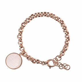 Bronzallure Disc Pendant and Rol Chain Bracelet