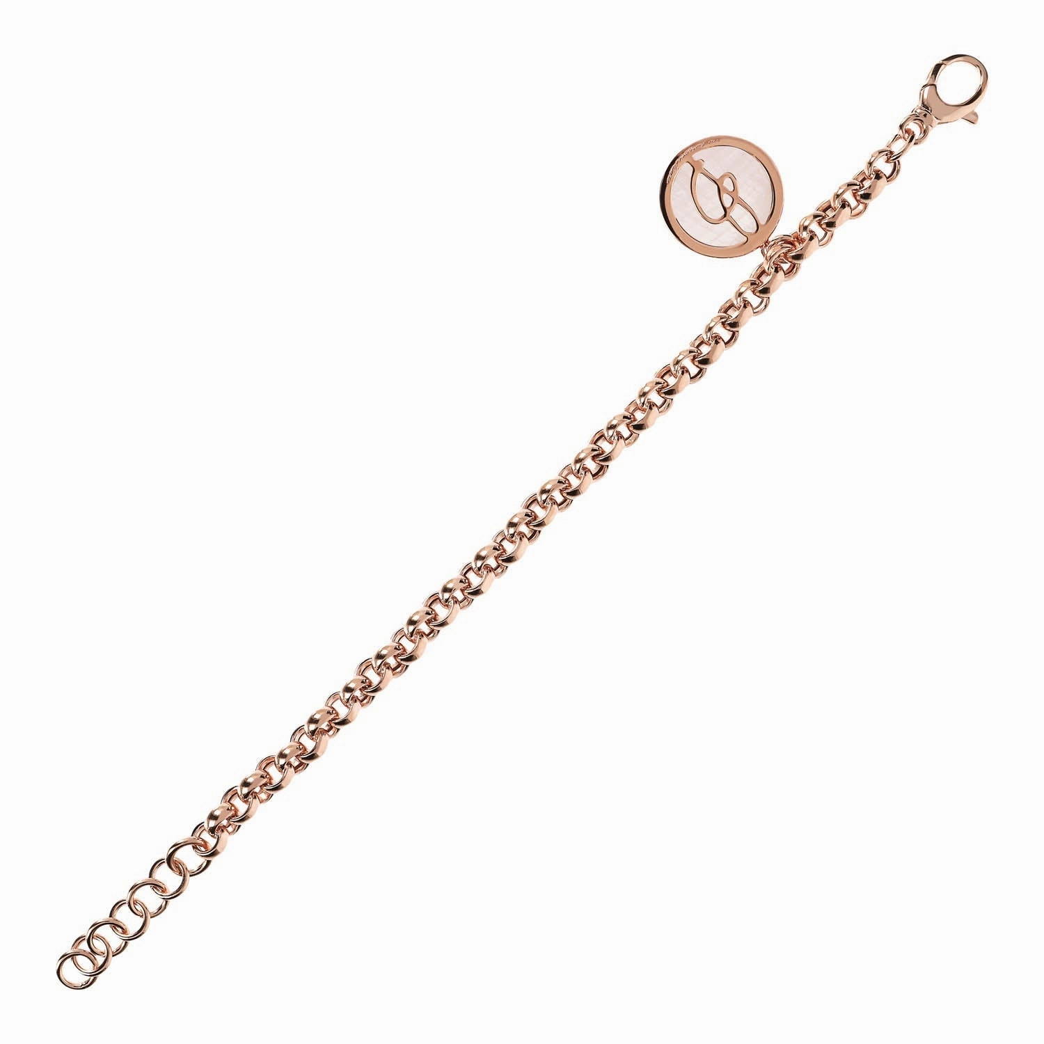 Bronzallure Disc Pendant and Rol Chain Bracelet