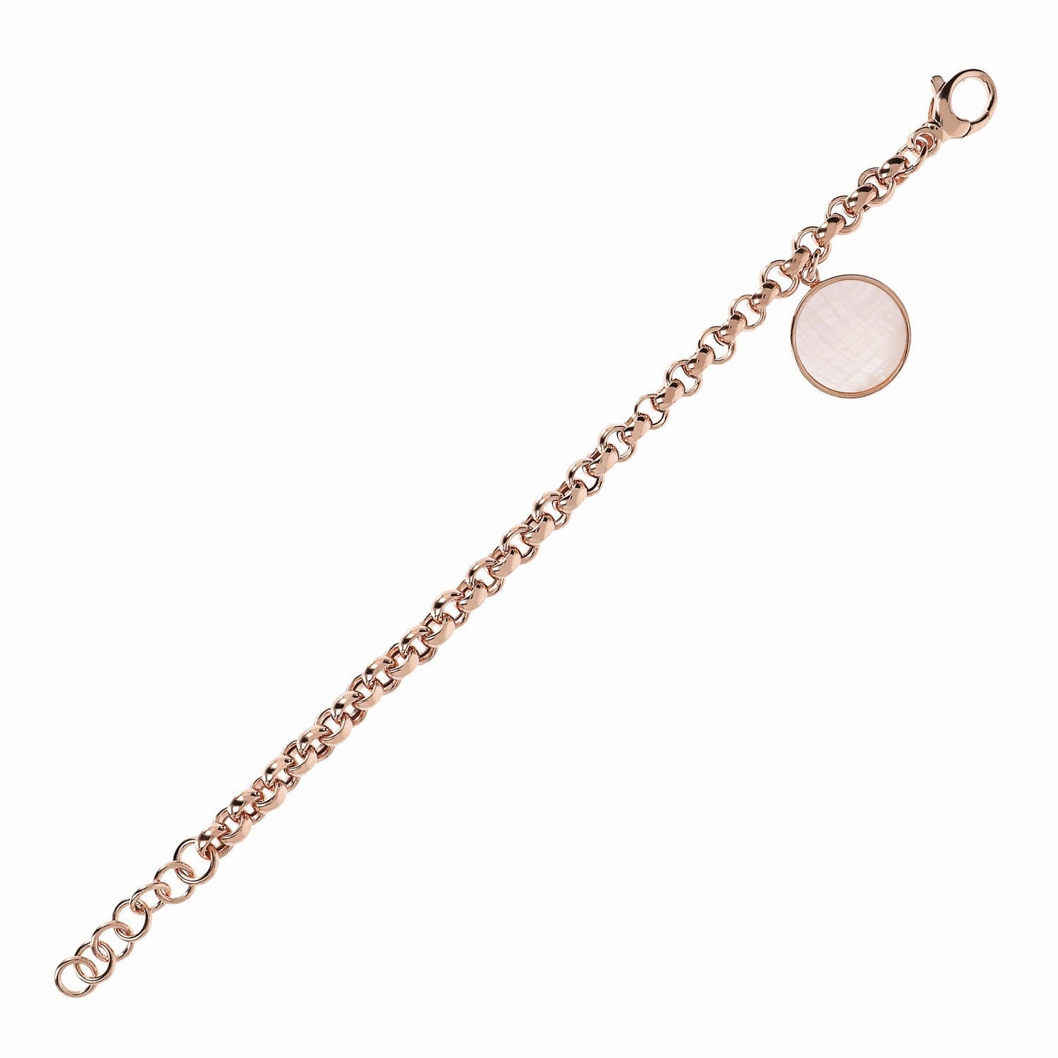 Bronzallure Disc Pendant and Rol Chain Bracelet