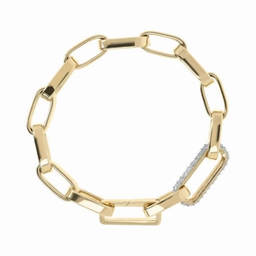 Bronzallure Golden Bold Chain and Pave Detail Bracelet