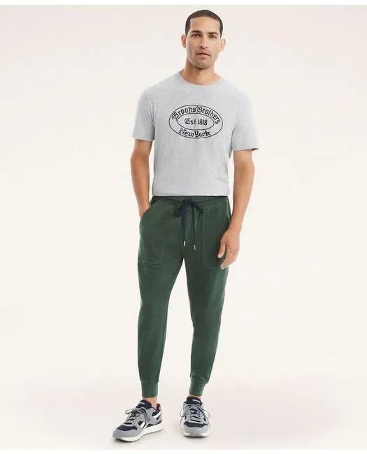 Brooks Brothers Men's Cotton French Rib Sweatpants Dark Heather Green Brooks Brothers