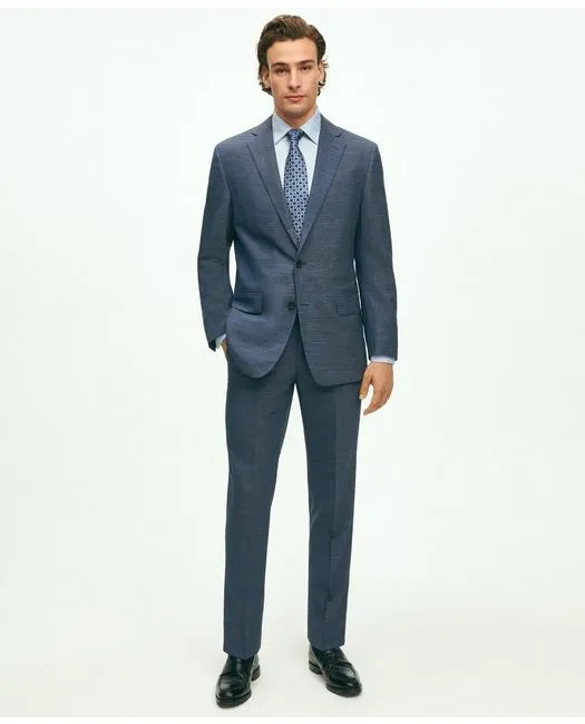 Brooks Brothers Men's Explorer Collection Regent Fit Merino Wool Suit Jacket Blue Brooks Brothers
