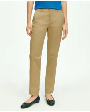 Brooks Brothers Women's Garment Washed Stretch Cotton Chinos Light Beige Brooks Brothers