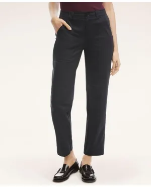 Brooks Brothers Women's Garment Washed Utility Pant Black Brooks Brothers