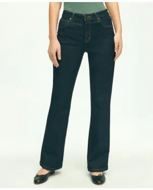 Brooks Brothers Women's Stretch Cotton Bootcut Denim Jeans Dark Denim Brooks Brothers