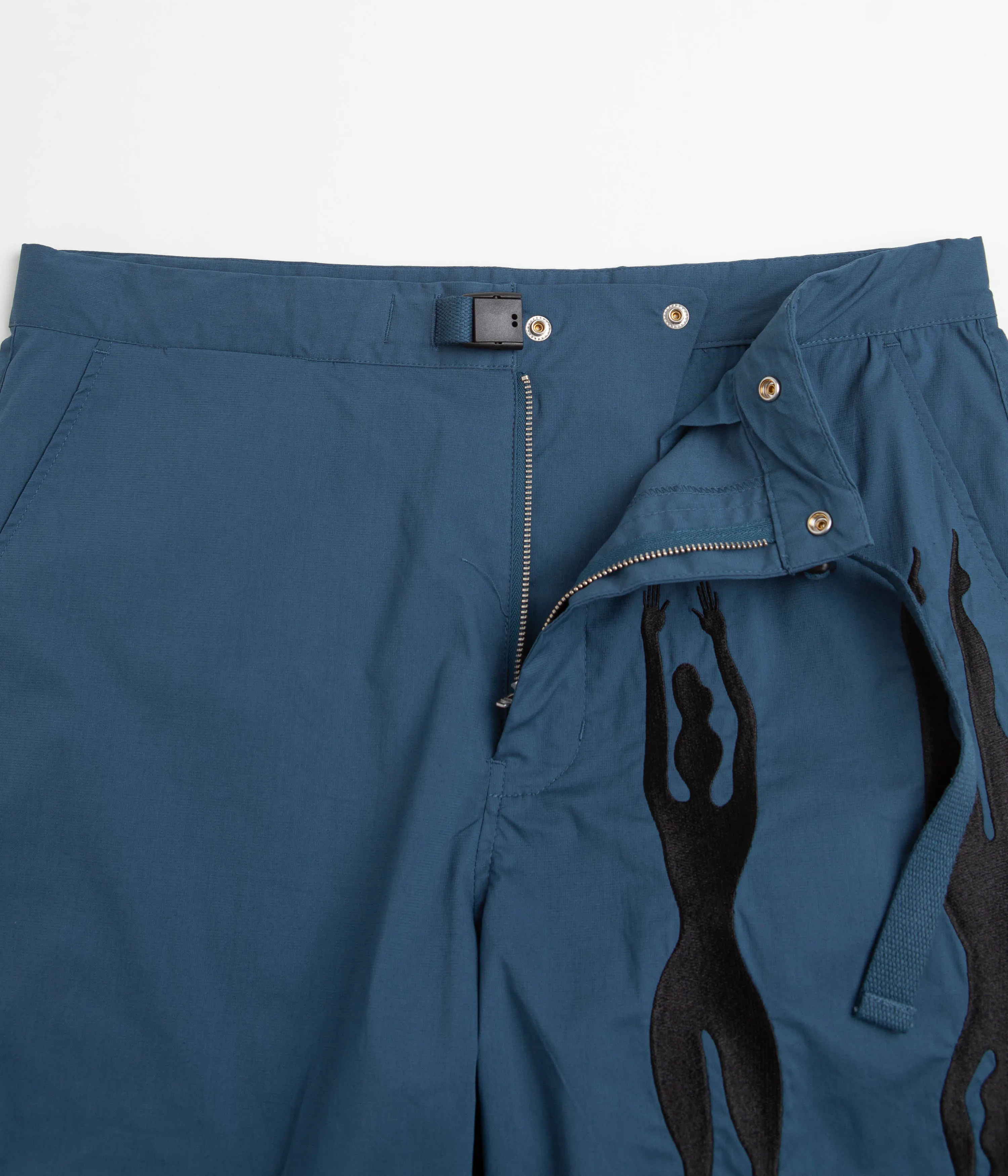 by Parra Zebra Striped P Shorts - Teal Parra Clothing