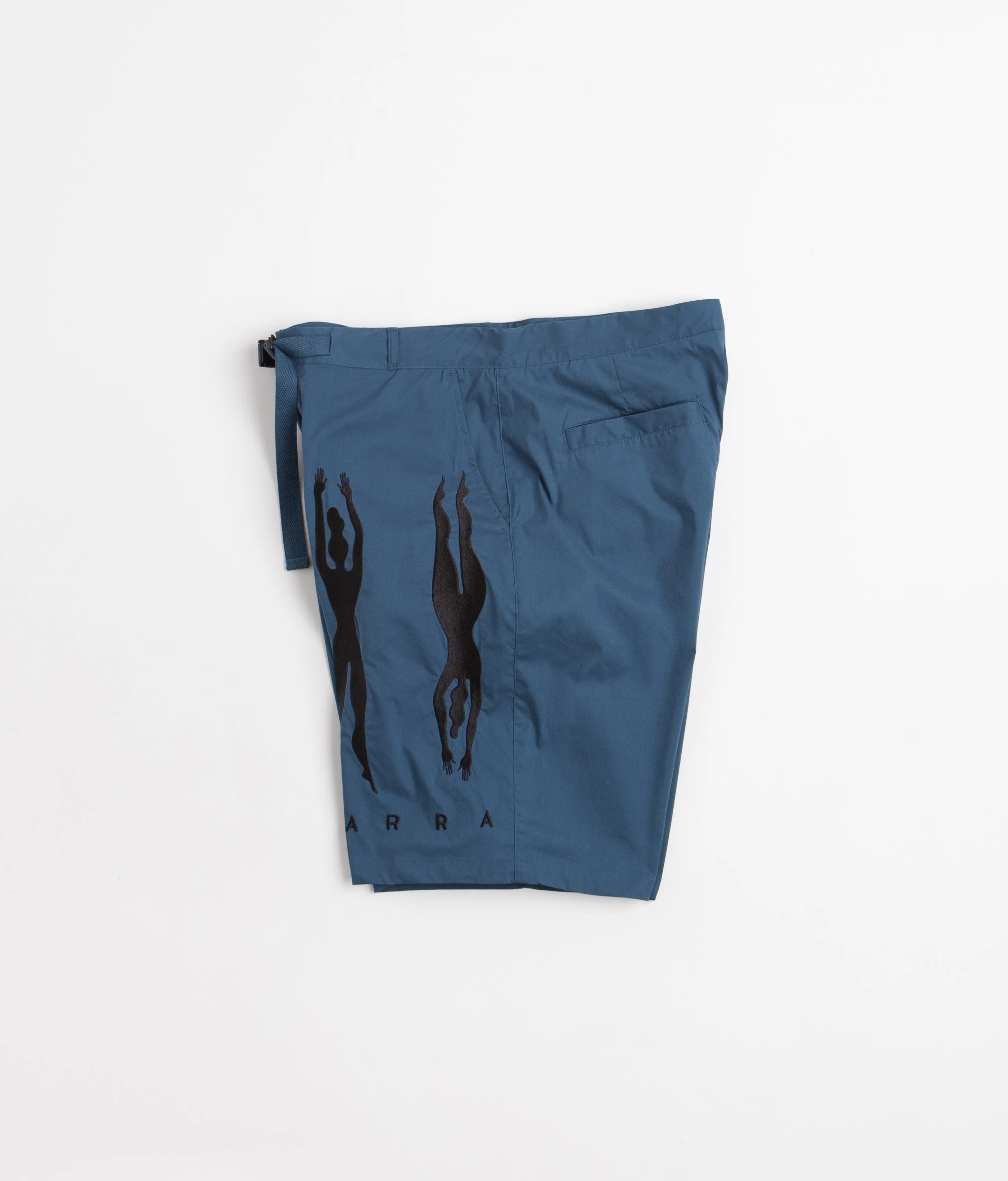 by Parra Zebra Striped P Shorts - Teal Parra Clothing