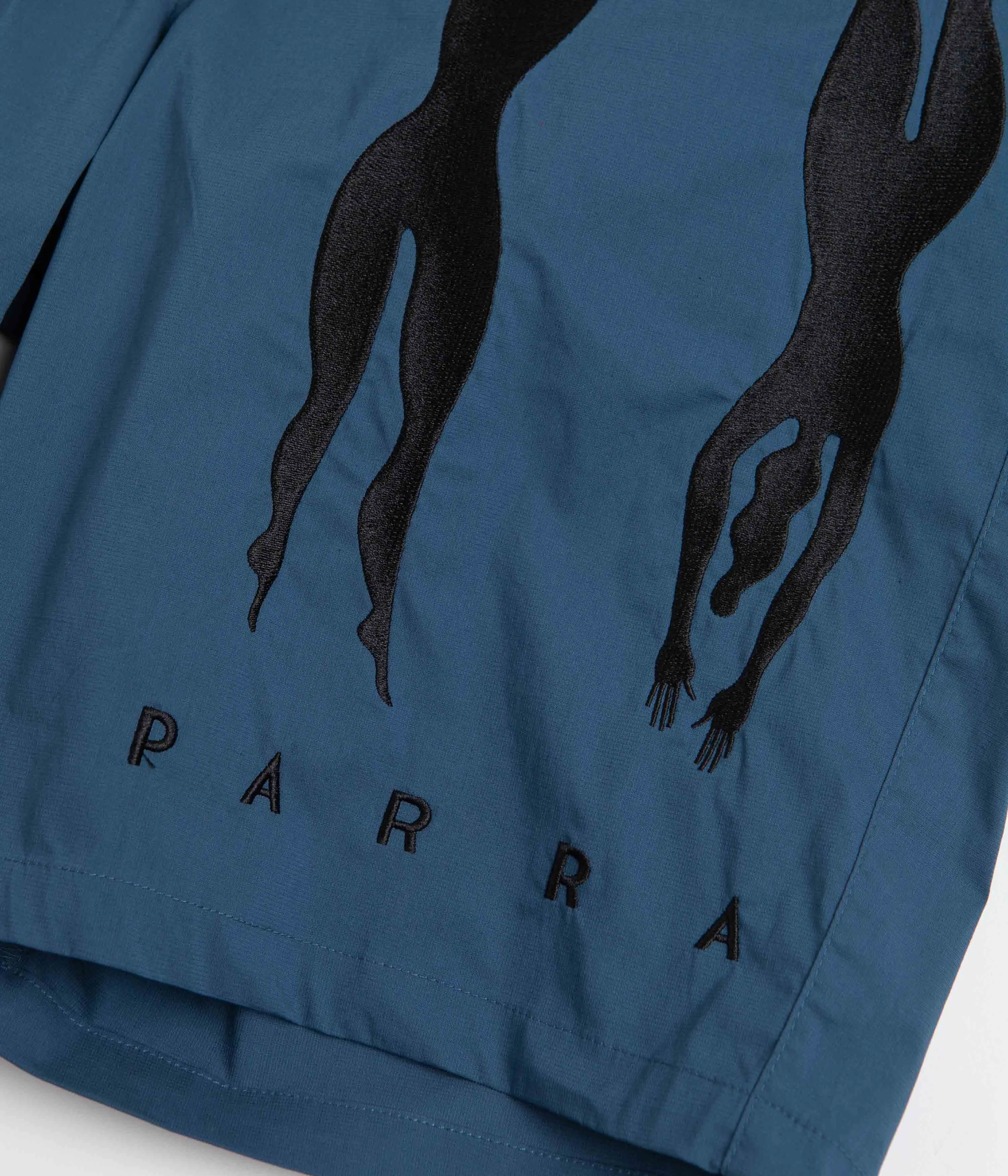 by Parra Zebra Striped P Shorts - Teal Parra Clothing