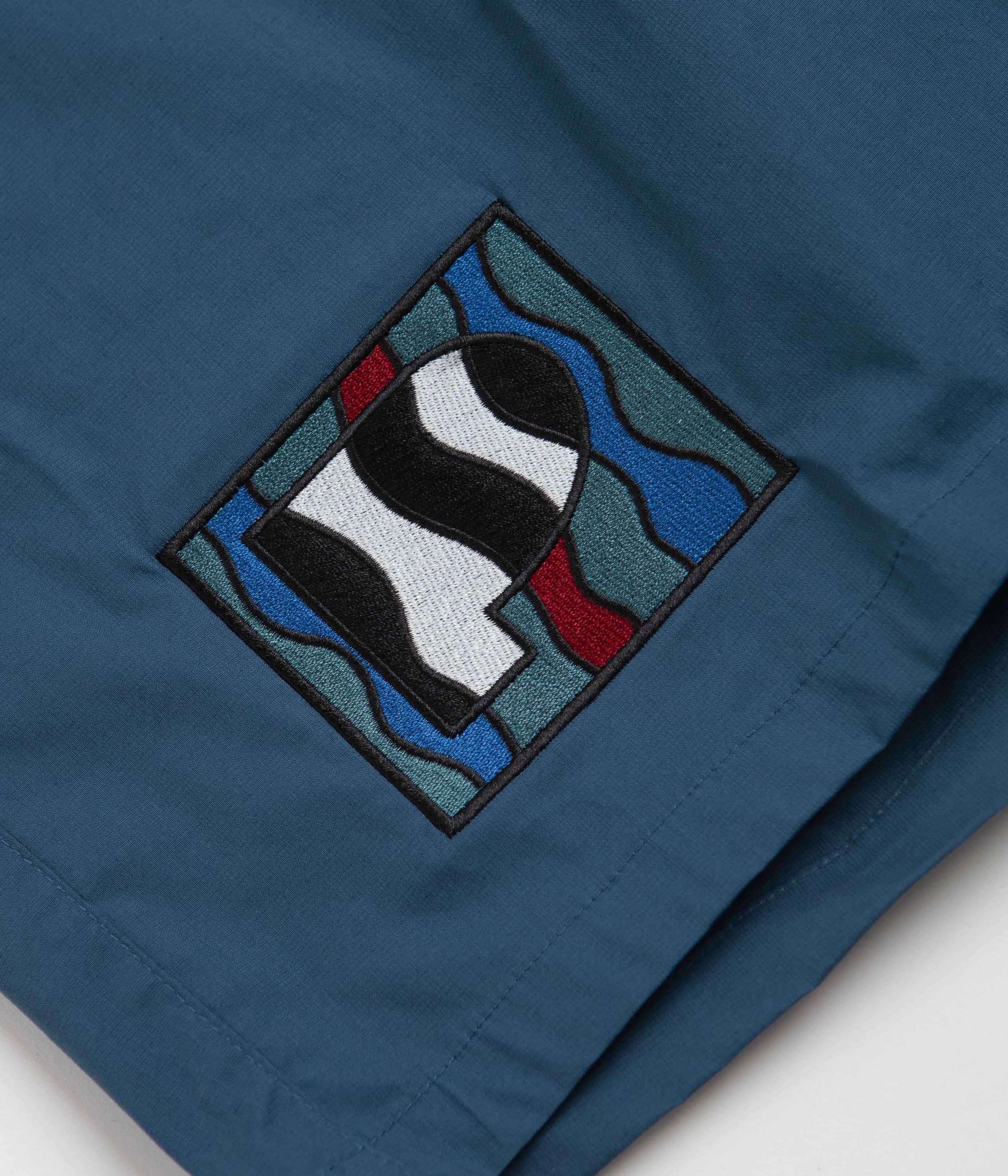 by Parra Zebra Striped P Shorts - Teal Parra Clothing