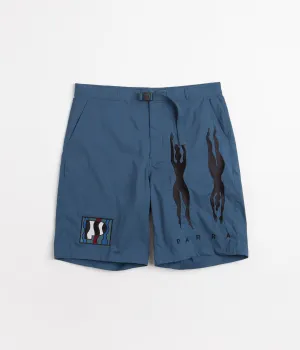 by Parra Zebra Striped P Shorts - Teal Parra Clothing