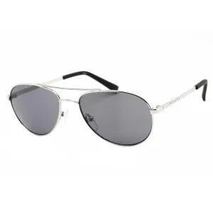 Calvin Klein Unisex Sunglasses - Silver Pilot Frame Grey Lens | R165S 045 Calvin Klein Sunglasses