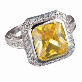 Canary Emerald Cut Ring