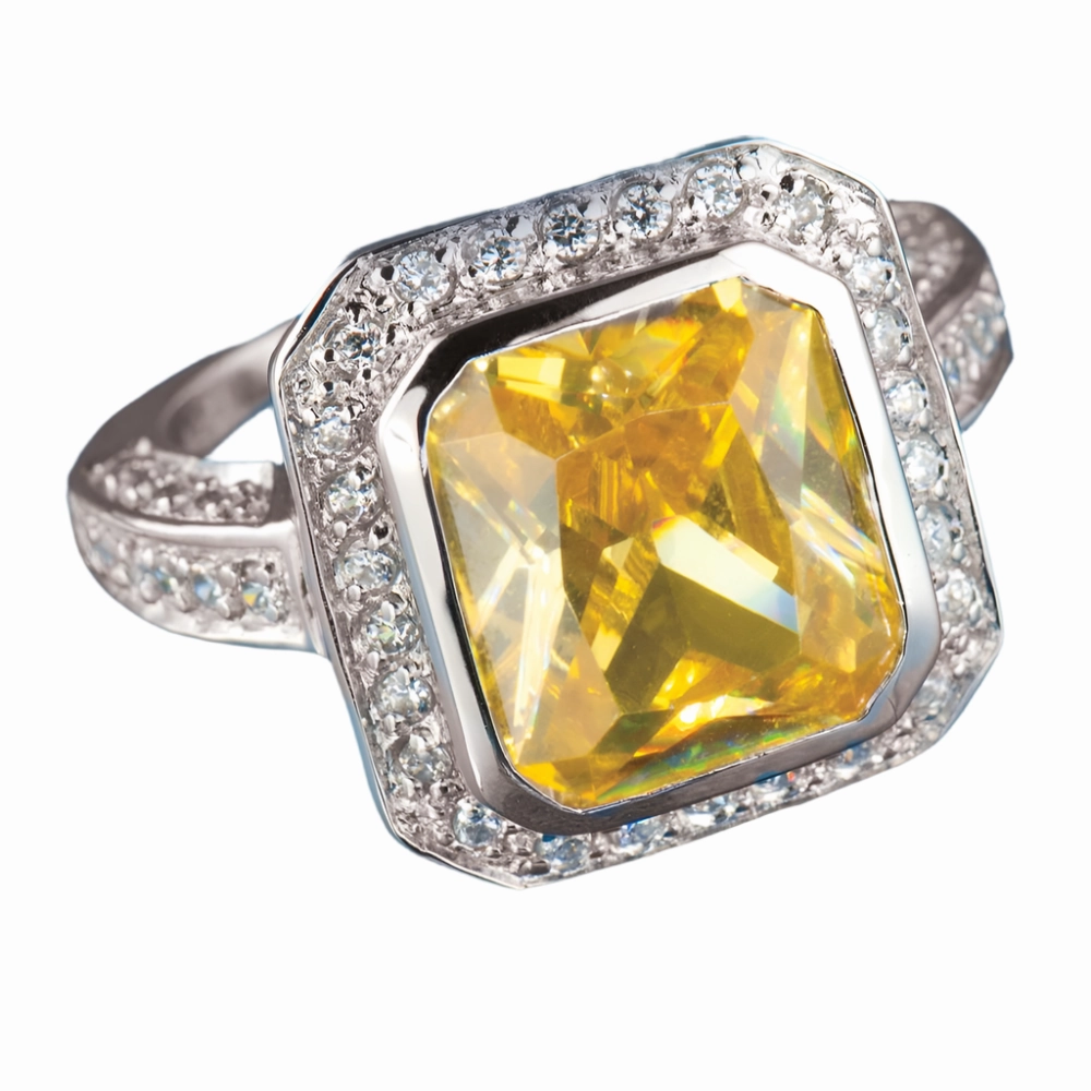 Canary Emerald Cut Ring