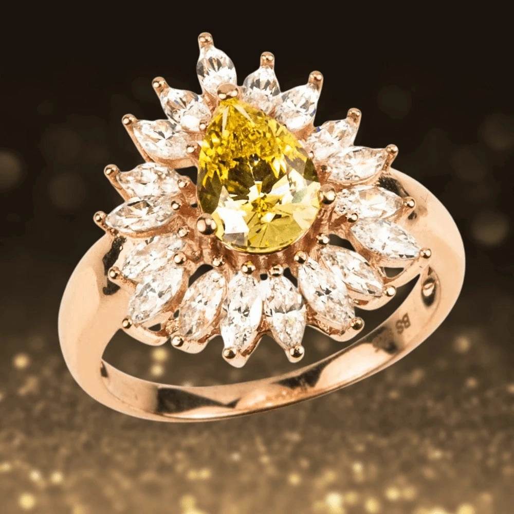 Canary Pear Ring
