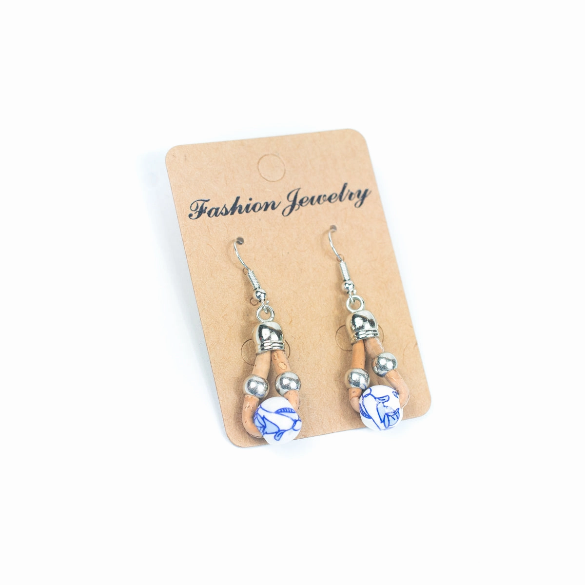 Ceramic bead cork handmade earrings-ER-138-MIX-5
