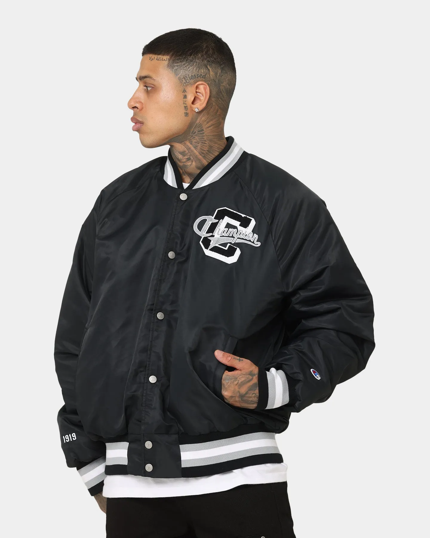 Champion Clothing Champion LFS Letterman Jacket Black
