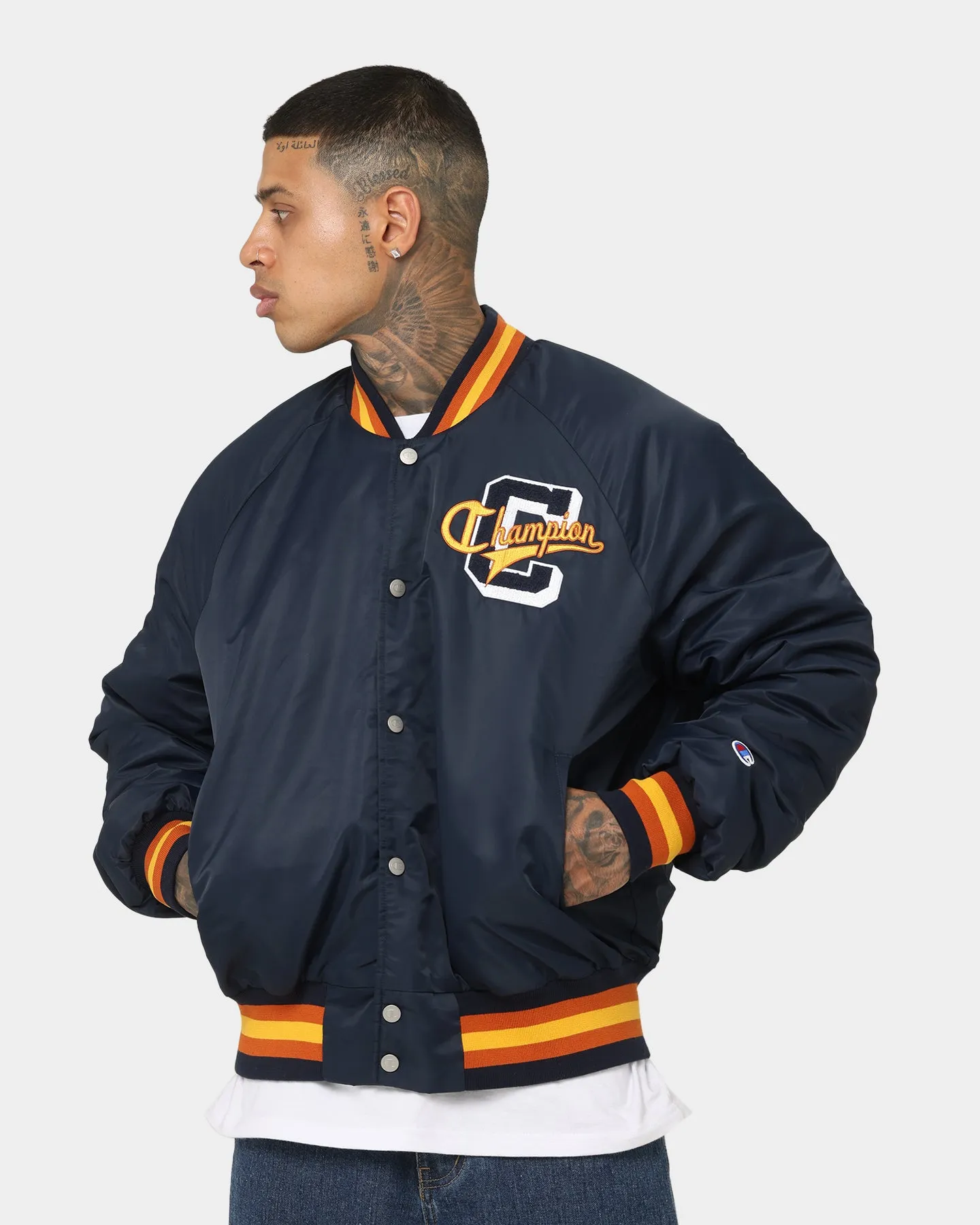 Champion Clothing Champion Lifestyle Letterman Jacket Navy