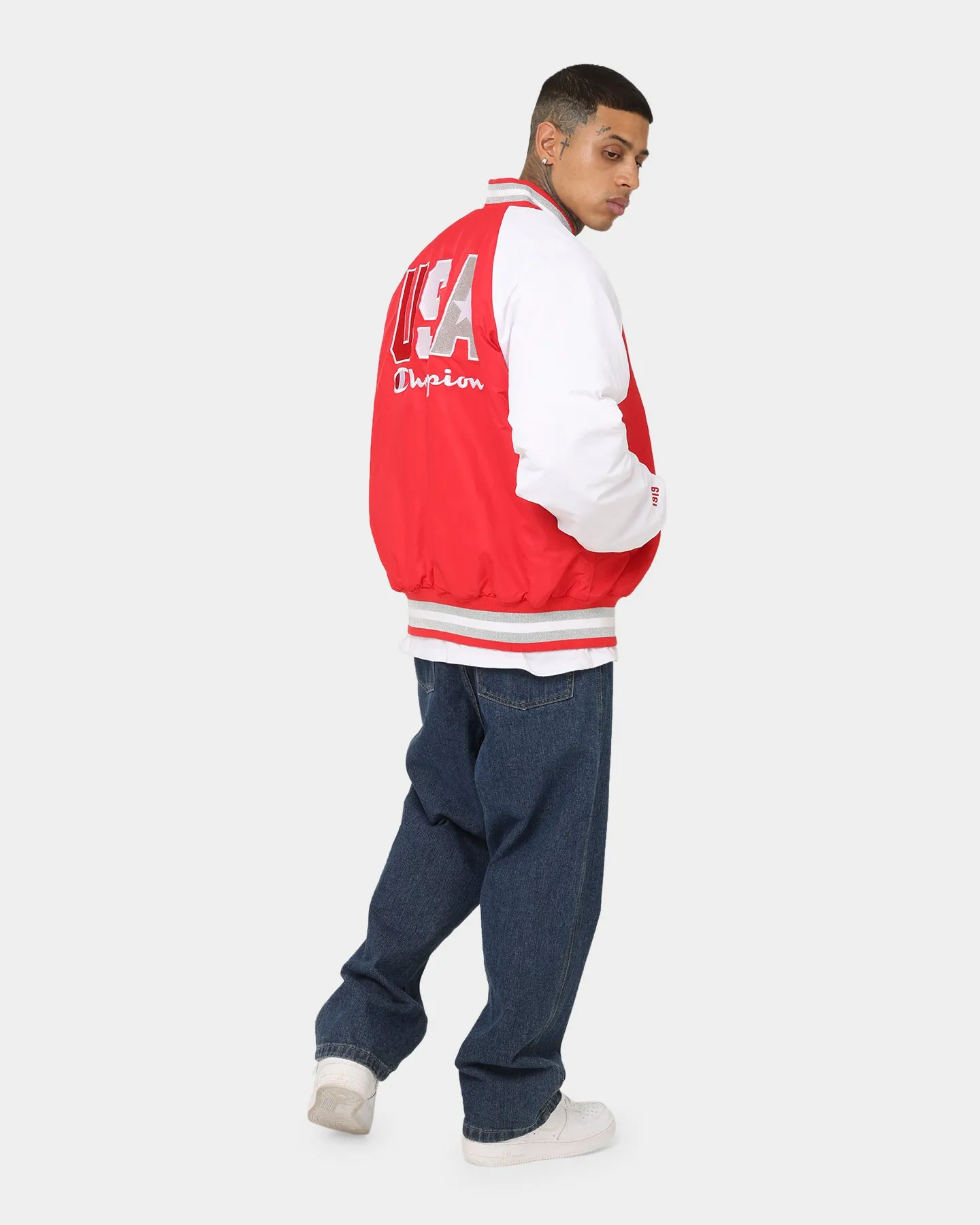 Champion Clothing Champion Rebel USA Letterman Jacket Red Spark Csi