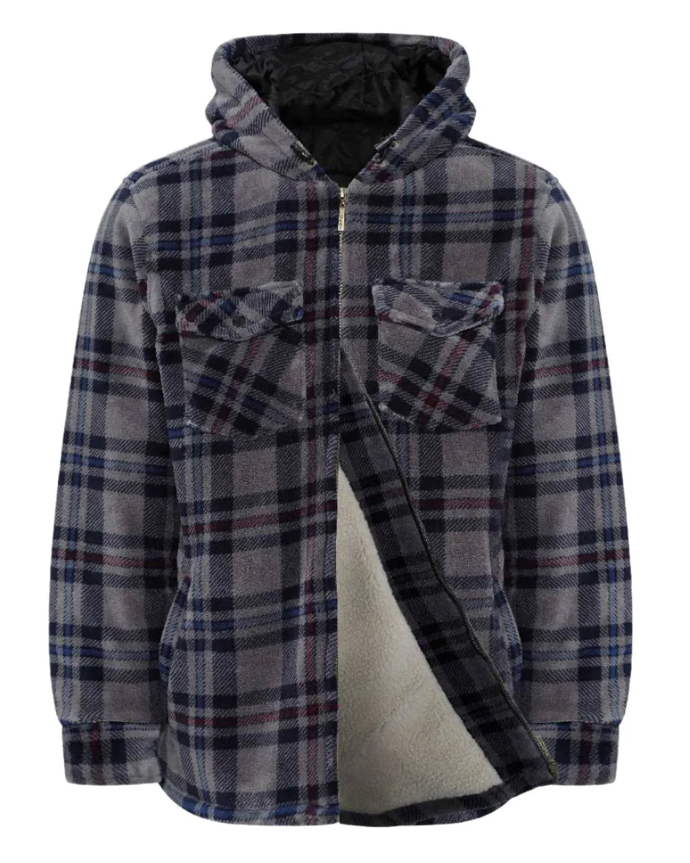 Champion Dumfries Mens Hooded Lumberjack Fleece Jacket Champion