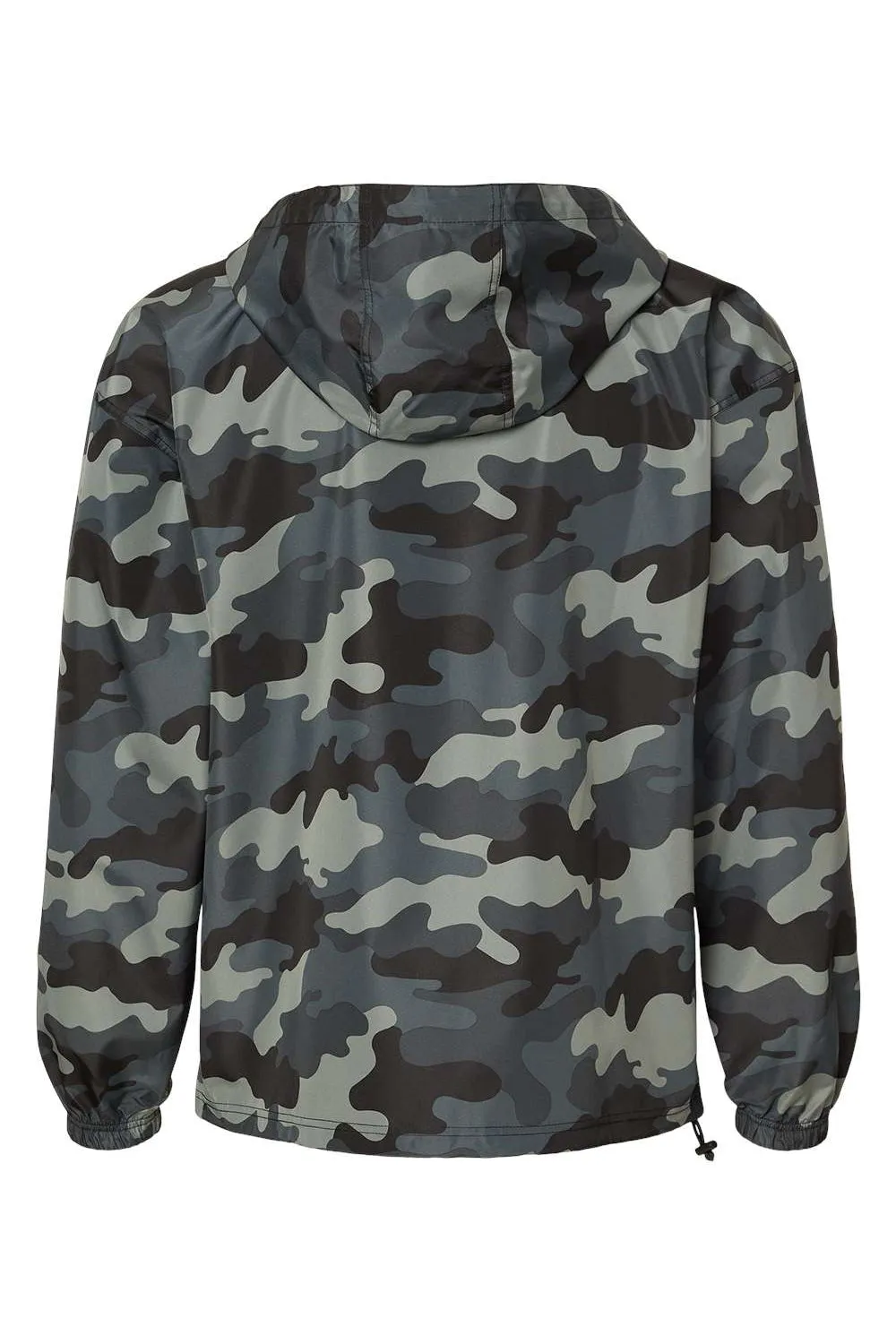 Champion Mens Packable Wind & Water Resistant Anorak 1/4 Zip Hooded Jacket - Concrete Grey Camo