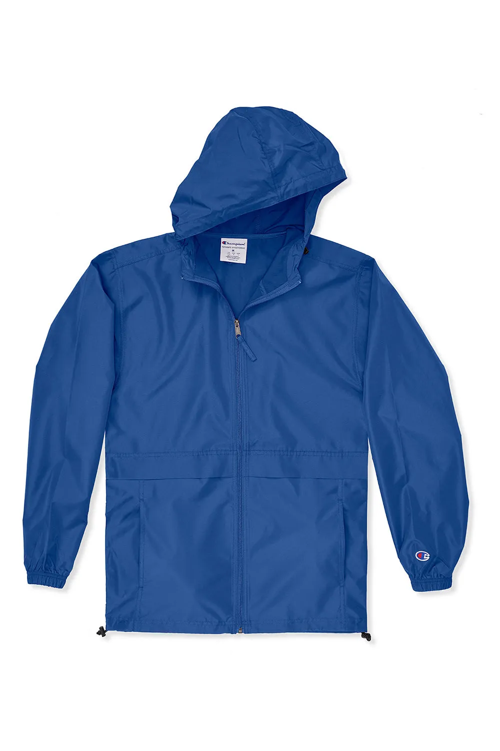 Champion Mens Wind & Water Resistant Full Zip Hooded Anorak Jacket - Royal Blue