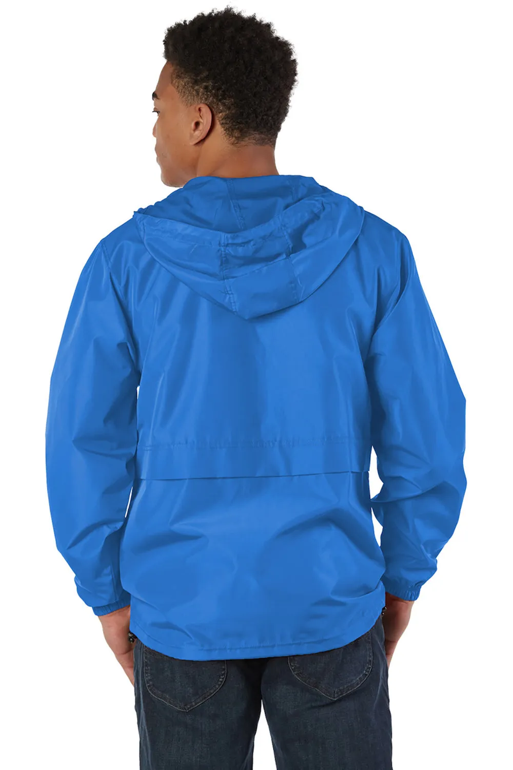 Champion Mens Wind & Water Resistant Full Zip Hooded Anorak Jacket - Royal Blue