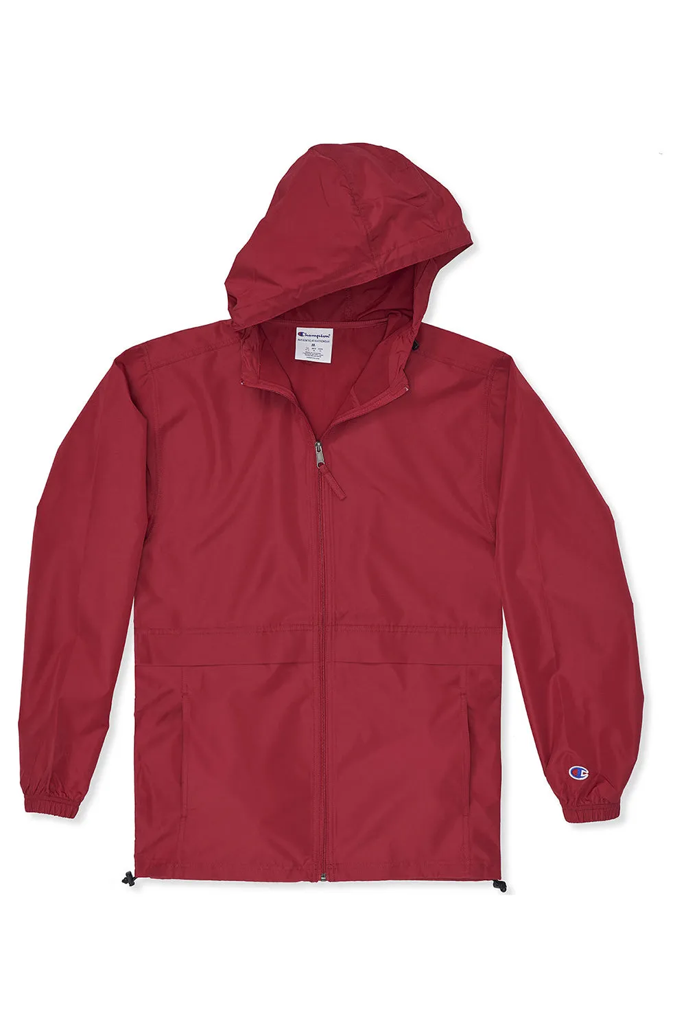Champion Mens Wind & Water Resistant Full Zip Hooded Anorak Jacket - Scarlet Red