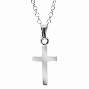 Children's Silver Cross Pendant Necklace