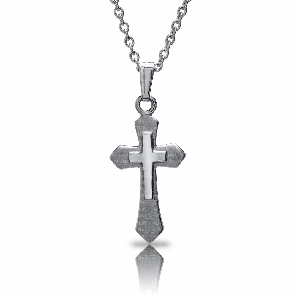 Children's Sterling Silver Cross Pendant Necklace, 15"