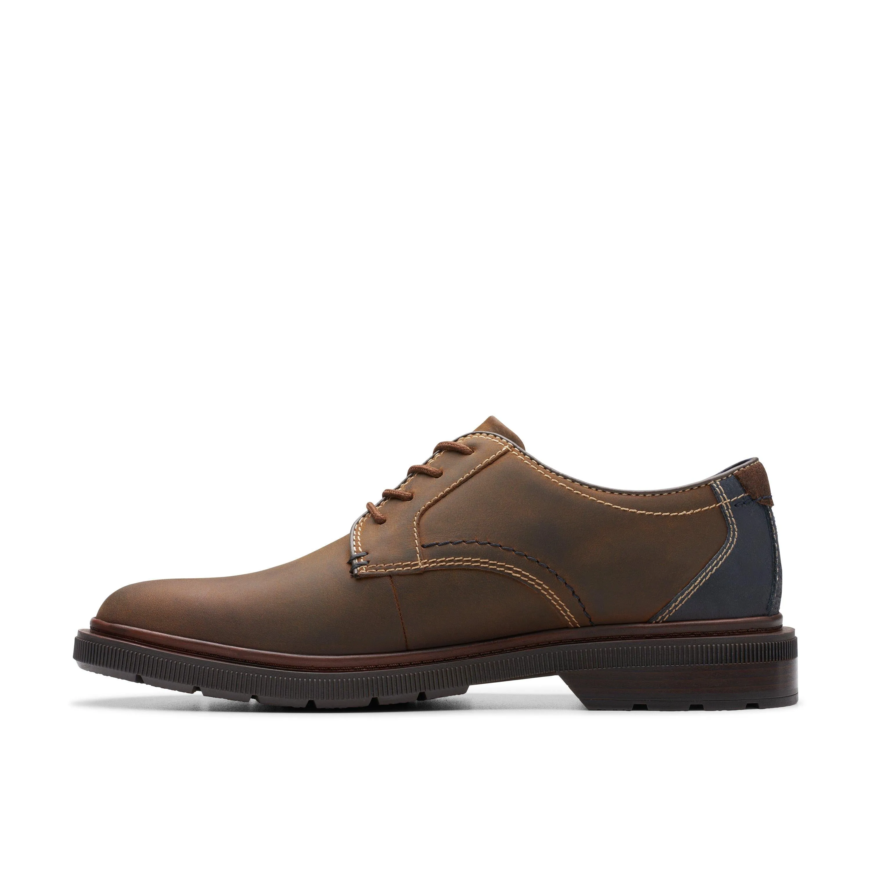 Clarks Burchill Derby in Brown Leather