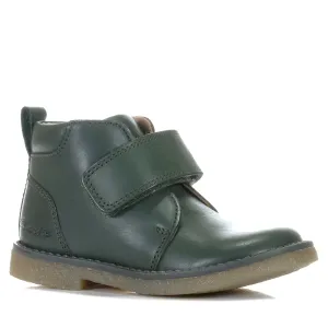 Clarks Charlie Jnr Dark Olive Shoes_Clarks