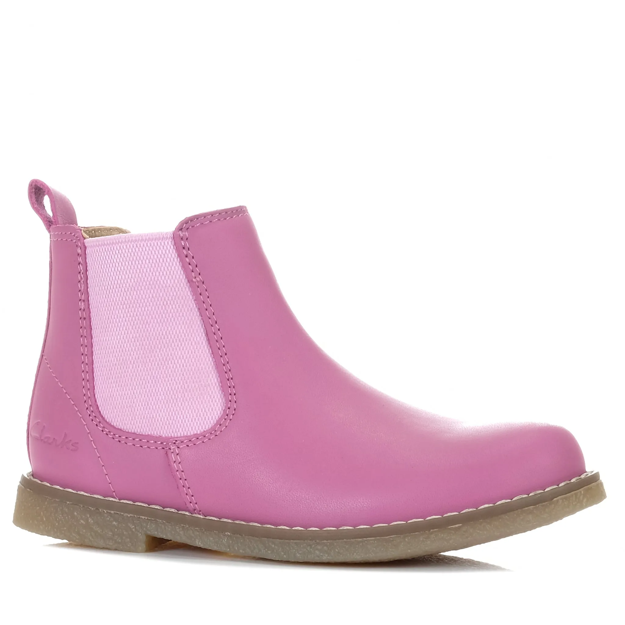 Clarks Chelsea II Dark Mauve Leather Shoes_Clarks