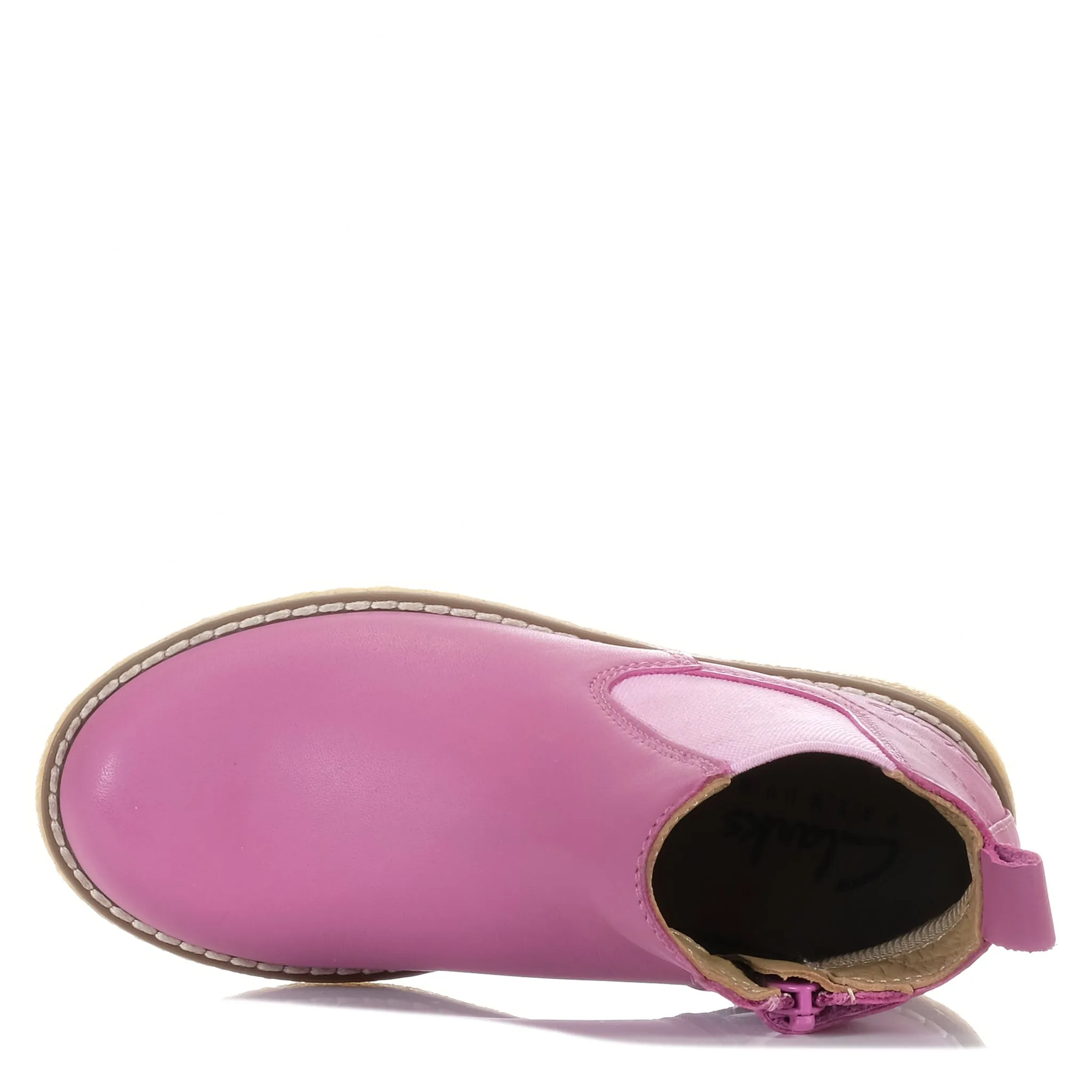 Clarks Chelsea II Dark Mauve Leather Shoes_Clarks