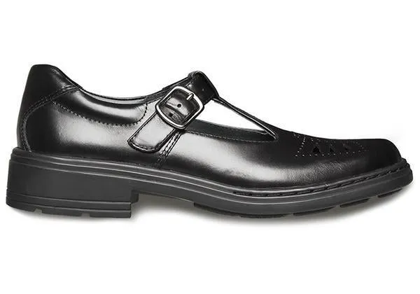 Clarks Ingrid Junior Black Hi Shine Tbar Leather School Shoes Clarks Shoes