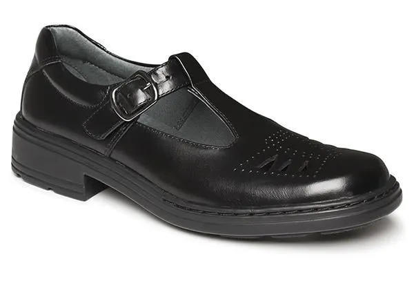 Clarks Ingrid Junior Black Hi Shine Tbar Leather School Shoes Clarks Shoes