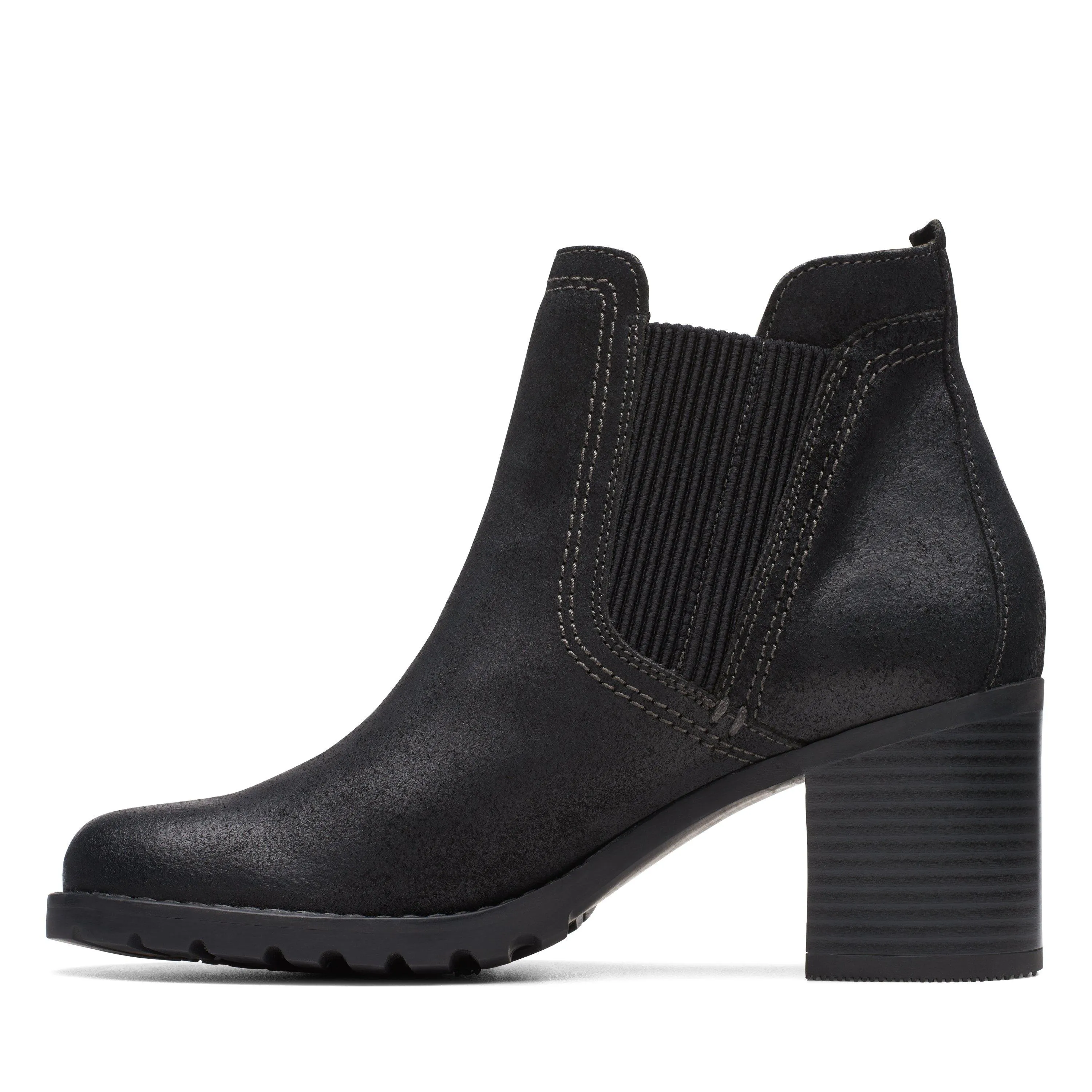 Clarks Leda Up in Black Suede