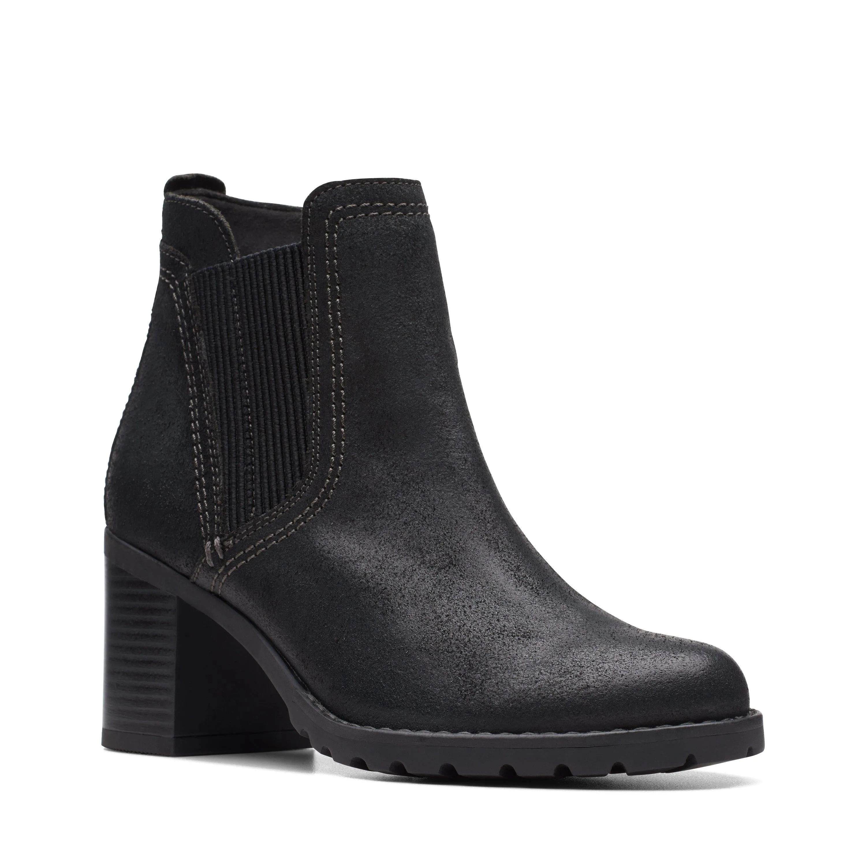 Clarks Leda Up in Black Suede