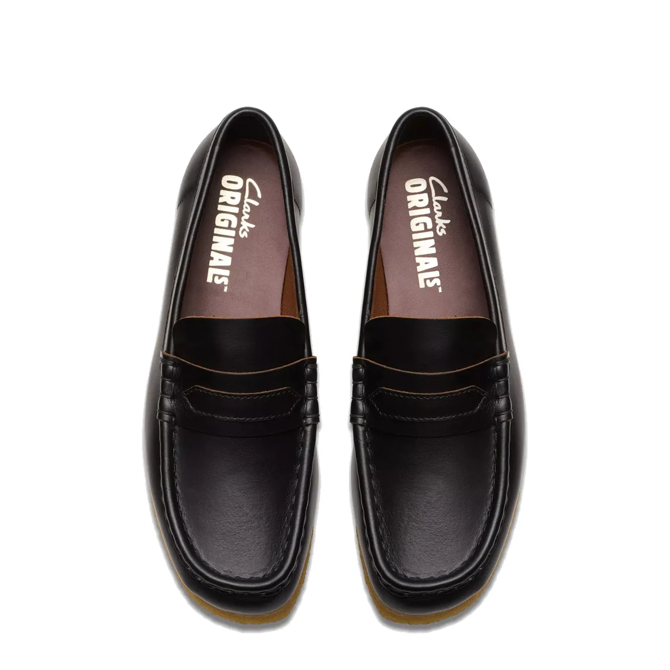 Clarks Originals Womens Wallabee Loafer Black Smooth Leather Clarks Originals Shoes