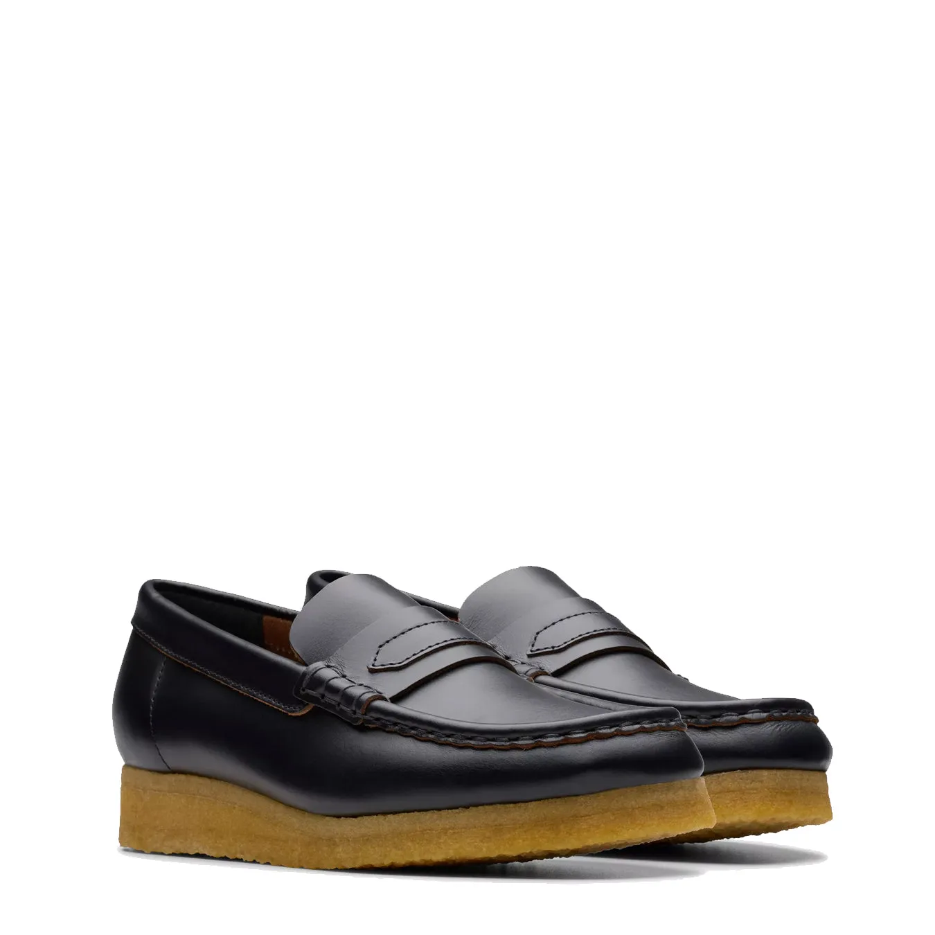 Clarks Originals Womens Wallabee Loafer Black Smooth Leather Clarks Originals Shoes