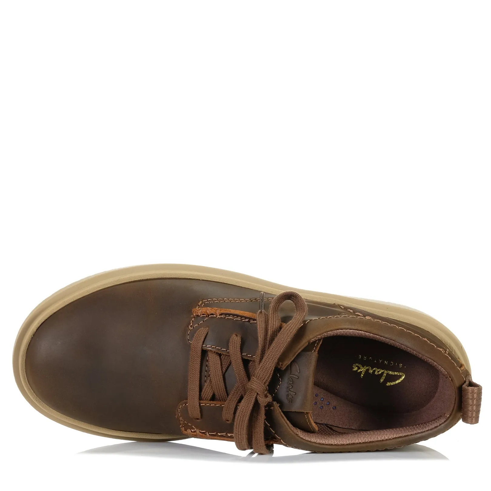 Clarks Polden Lace Beeswax Leather Shoes_Clarks
