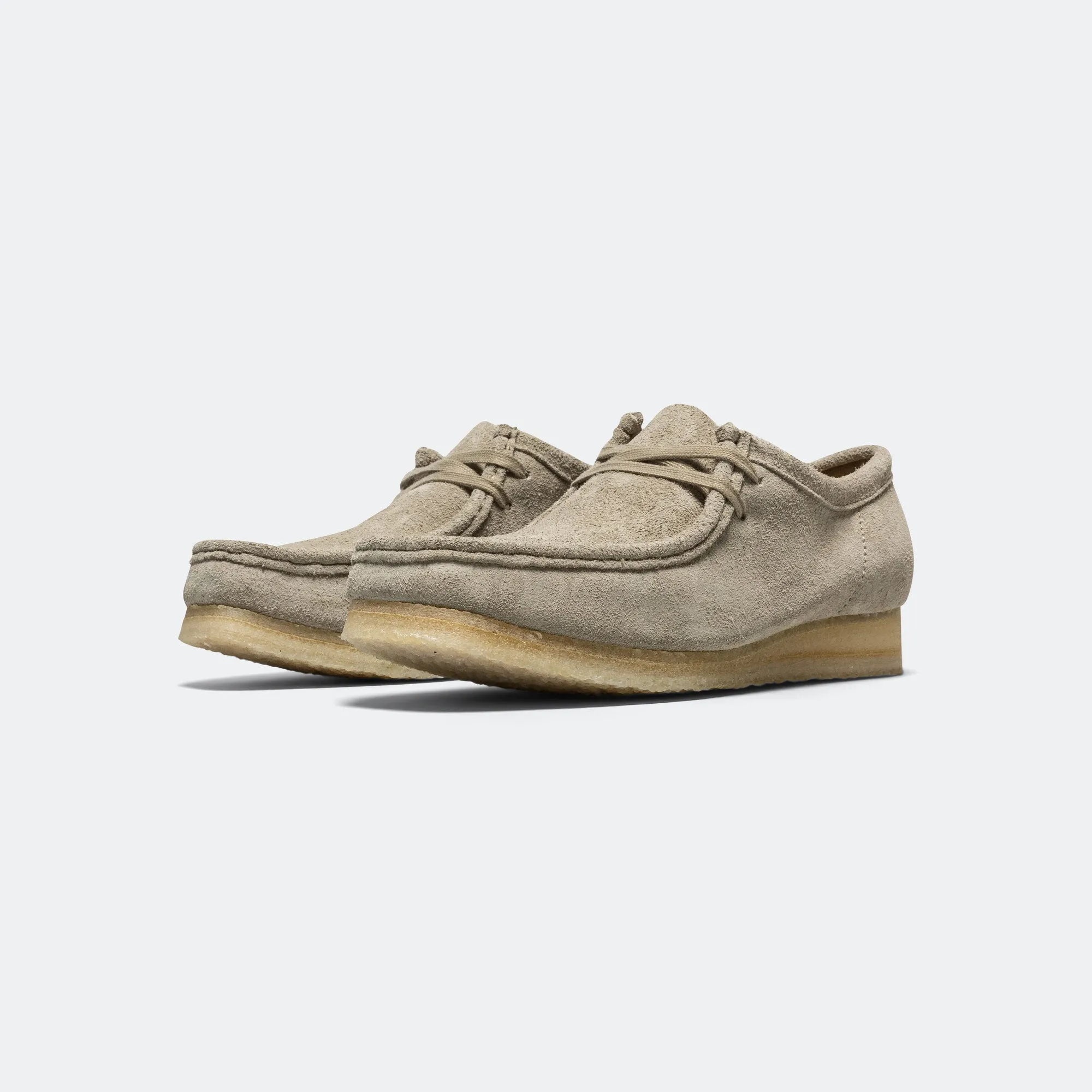 Clarks Shoes Wallabee - Pale Grey Suede