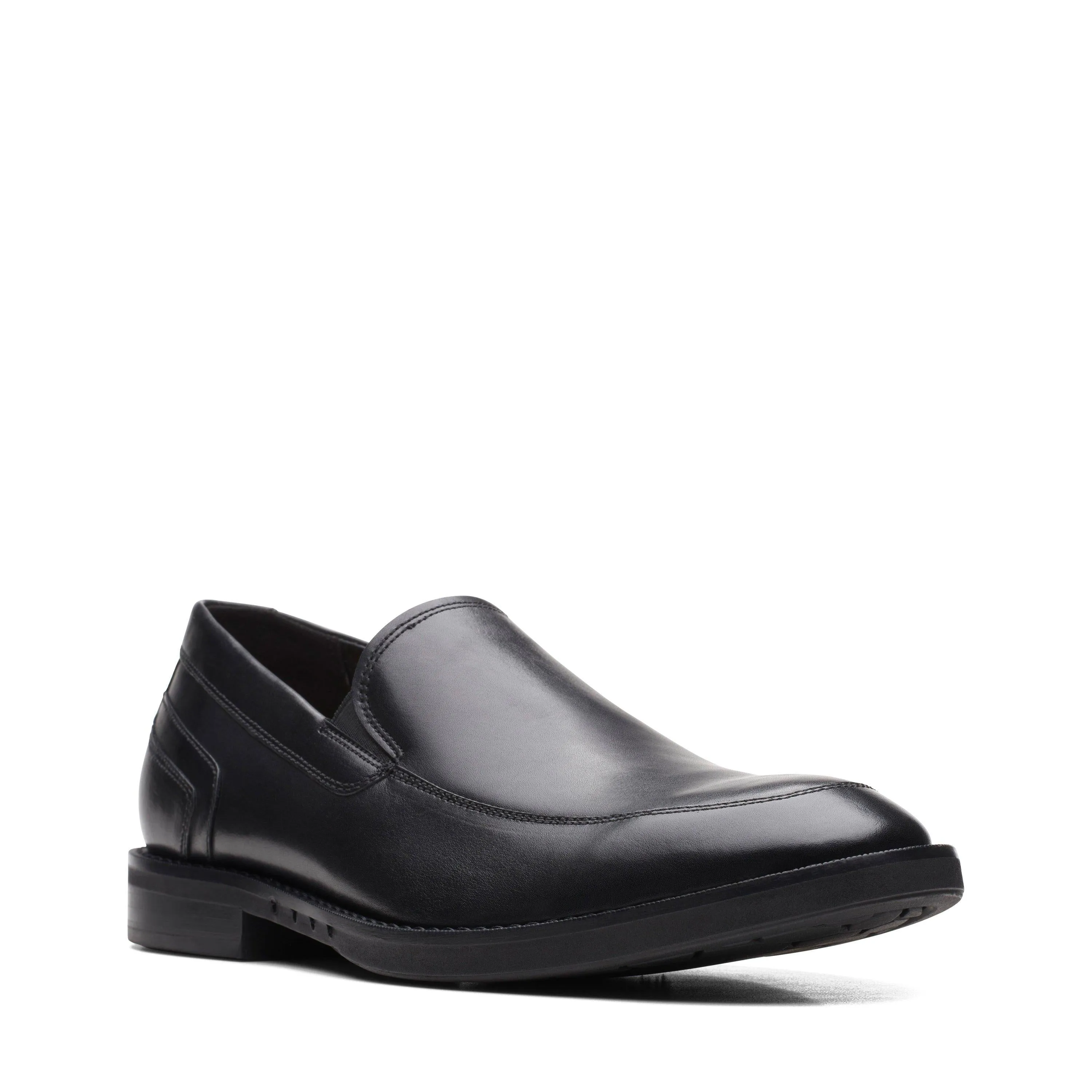 Clarks Un Hugh Step in Black Leather