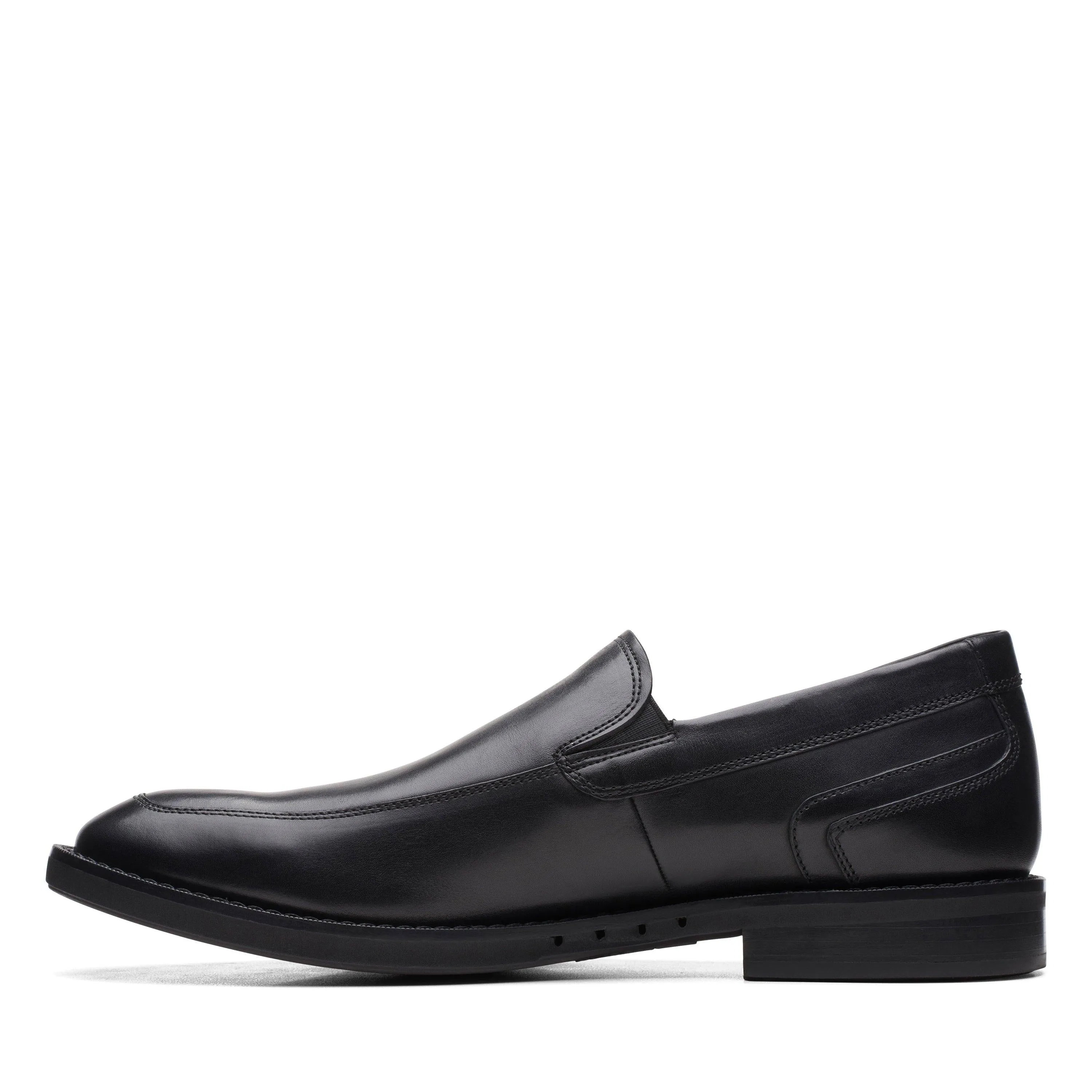 Clarks Un Hugh Step in Black Leather