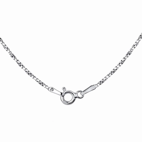 Classic Women's Box Chain - Rhodium Sterling Silver 1.3mm Twisted, 18 inch | Q-5458-18