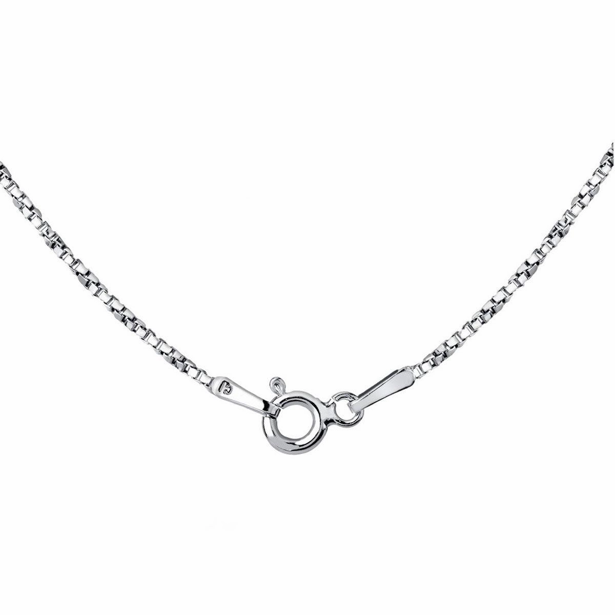 Classic Women's Box Chain - Rhodium Sterling Silver 1.3mm Twisted, 18 inch | Q-5458-18