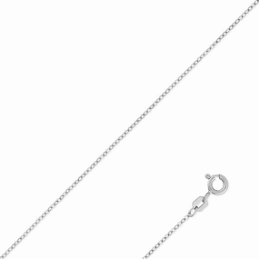 Classic Women's Chain - Rhodium Plated 1.4mm Thin D-C Cable, 20 inch | Q-5430-20