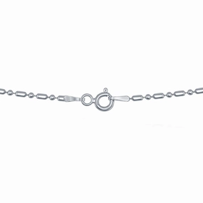 Classic Women's Chain - Rhodium Plated Sterling Silver 1 1 Bead, 18 inch | RBED-150-18