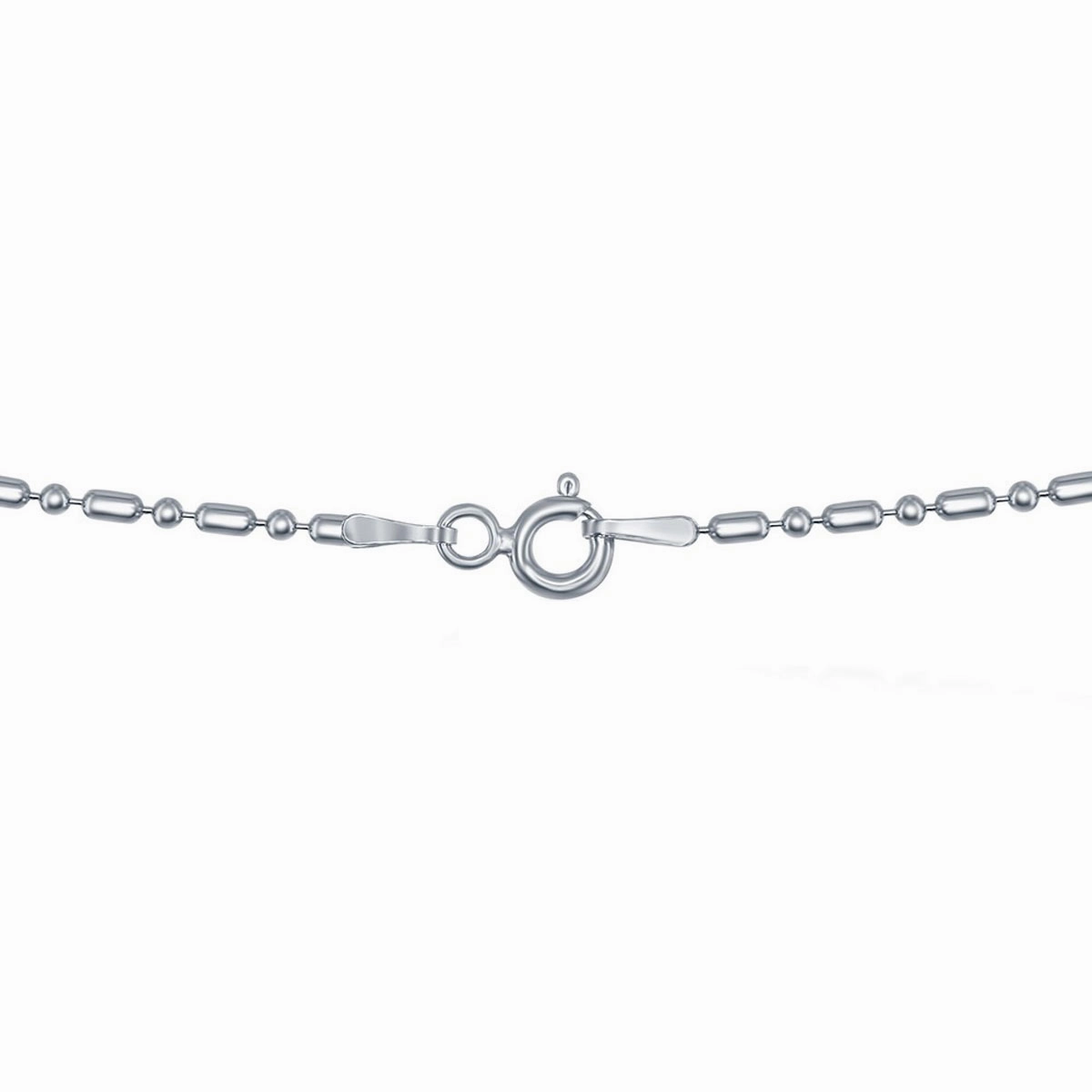 Classic Women's Chain - Rhodium Plated Sterling Silver 1 1 Bead, 24 inch | RBED-150-24