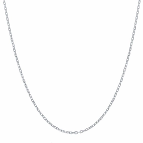 Classic Women's Chain - Rhodium Sterling Silver D-C Anchor-Cable, 20 inch | Q-5279-20