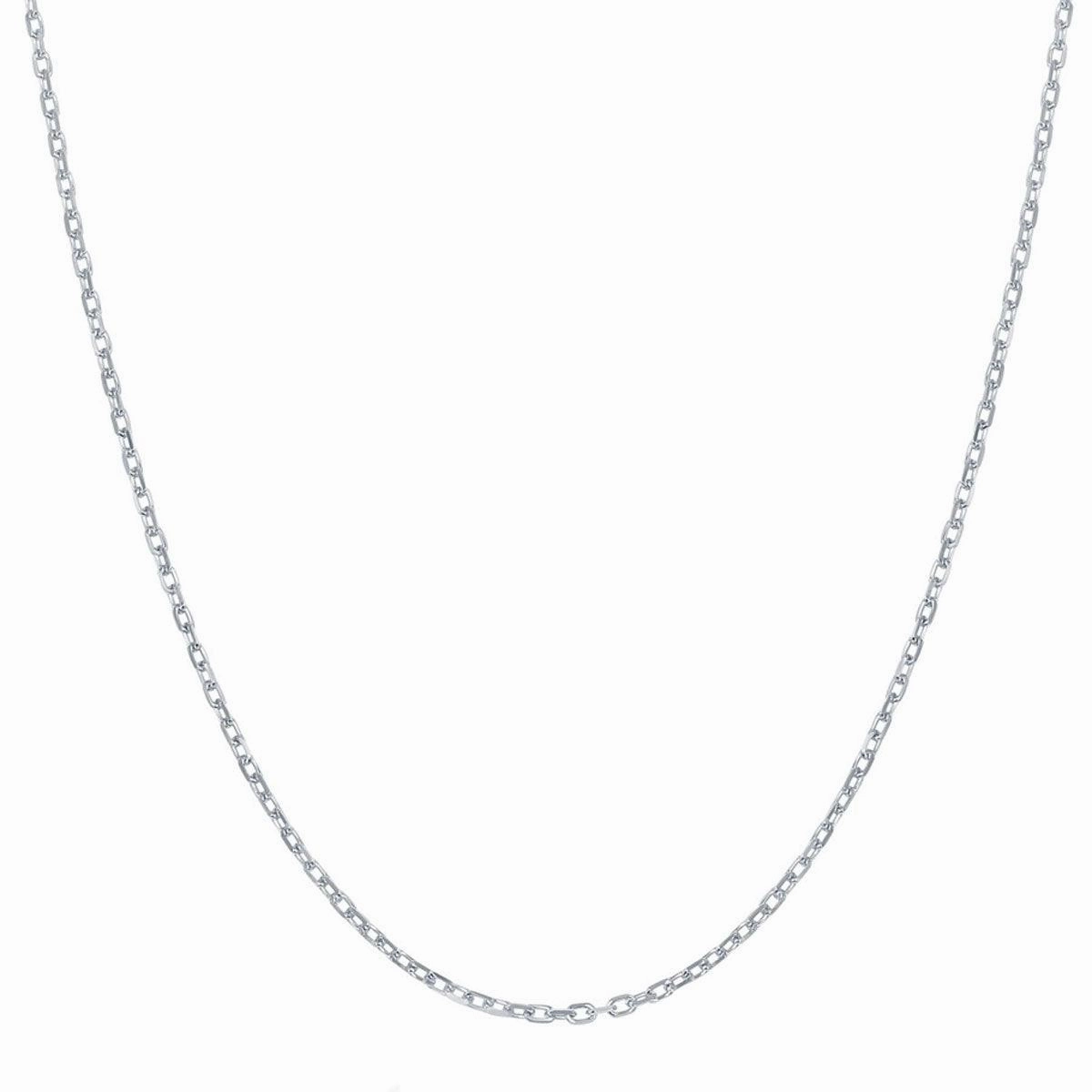 Classic Women's Chain - Rhodium Sterling Silver D-C Anchor-Cable, 20 inch | Q-5279-20